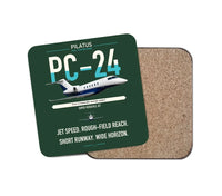 Thumbnail for Pilatus PC-24 design on dark green 1 piece coaster