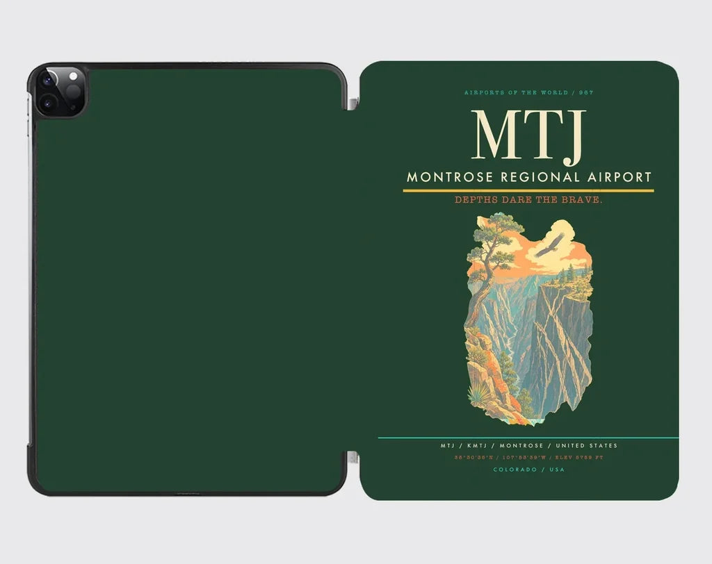 Montrose Regional Airport (MTJ) design on dark green ipad tablet case