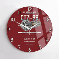 Thumbnail for CT7-9B design on dark red no frame wall clock