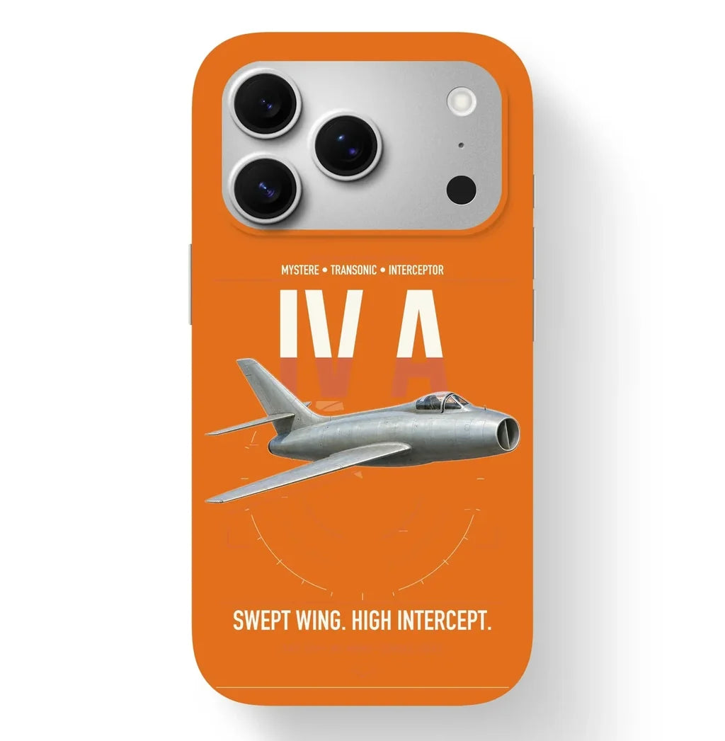 Dassault Mystère IV A design on orange magsafe iphone case, for iPhone 17 Pro