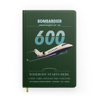 Thumbnail for Bombardier Challenger 600 design on dark green notebook