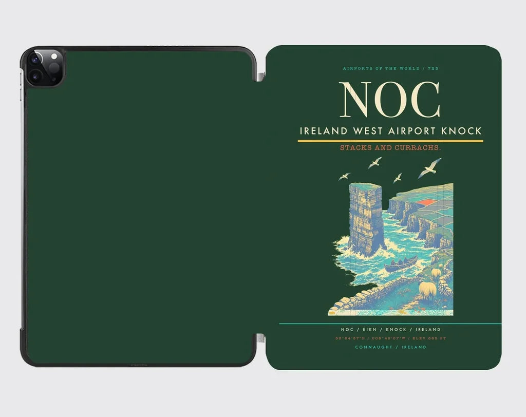 Ireland West Airport Knock (NOC) design on dark green ipad tablet case