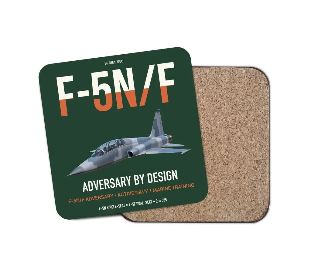 F-5N F Adversary design on dark green 1 piece coaster