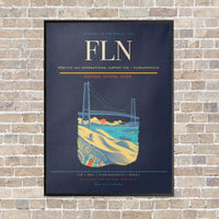 Thumbnail for Hercilio Luz International Airport FLN — Florianopolis vertical canvas print - framed - navy blue background