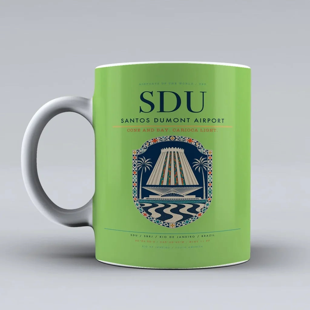 Dumont Airport SDU Mug design on light green santos