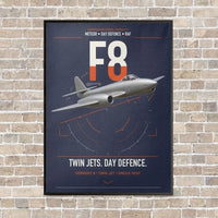 Thumbnail for Gloster Meteor F8 vertical canvas print - framed - navy blue background