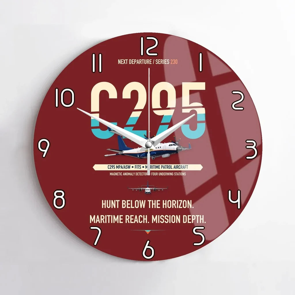 Airbus C295 MPA/ASW design on dark red no frame wall clock