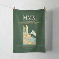 Thumbnail for Malmo Airport (MMX) design on dark green towel