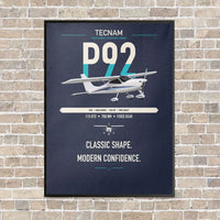 Thumbnail for Tecnam P92 Echo MkII vertical canvas print - framed - navy blue background