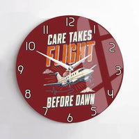 Thumbnail for Care Takes Flight Before Dawn design on dark red no frame wall clock