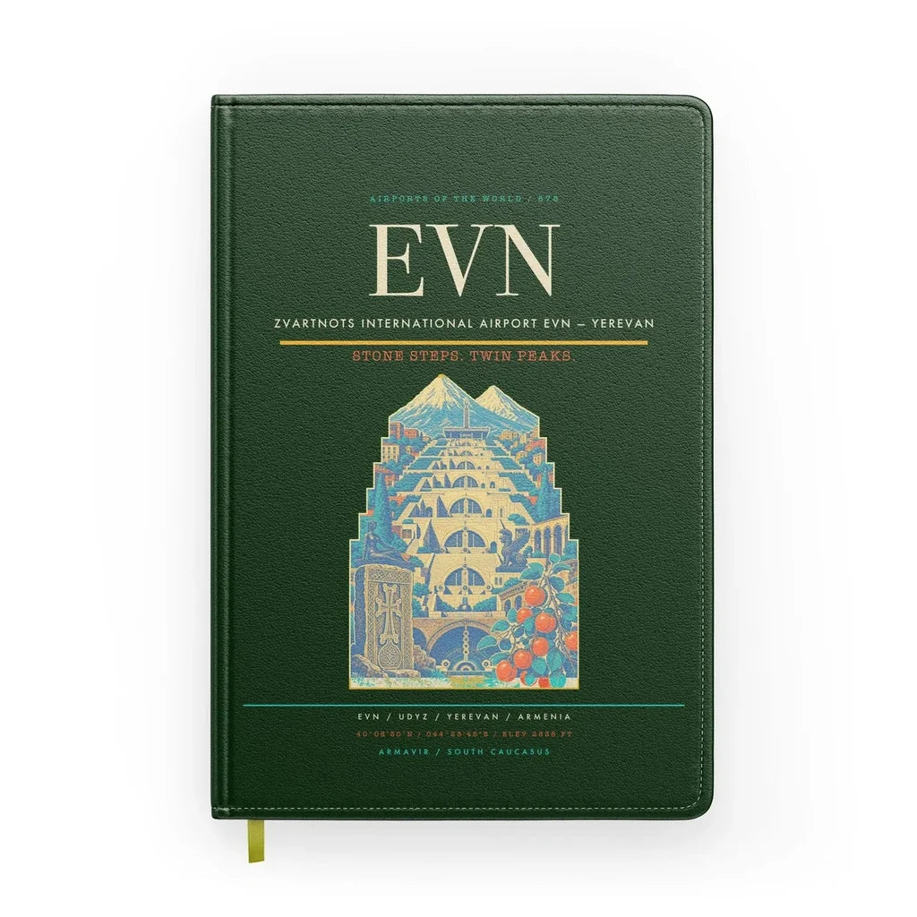Zvartnots International Airport (EVN) design on dark green notebook