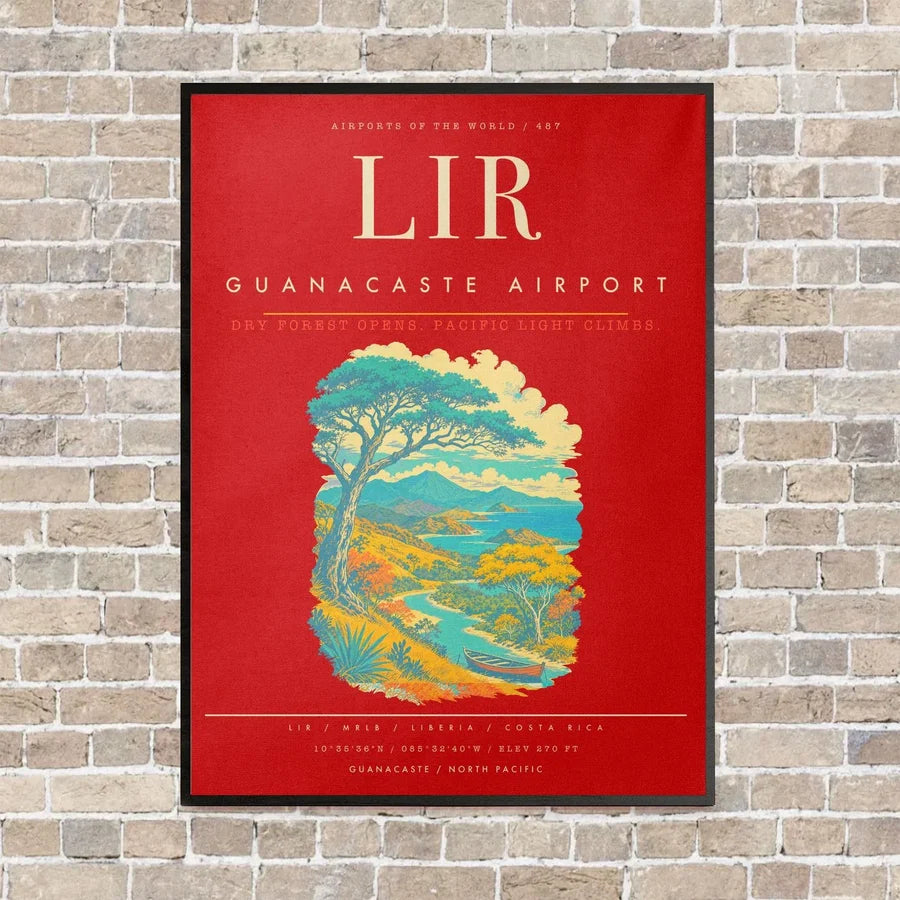 Guanacaste Airport LIR - Canvas Framed - Red