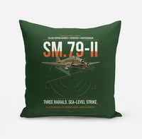 Thumbnail for Savoia-Marchetti SM.79-II Sparviero design on dark green pillow