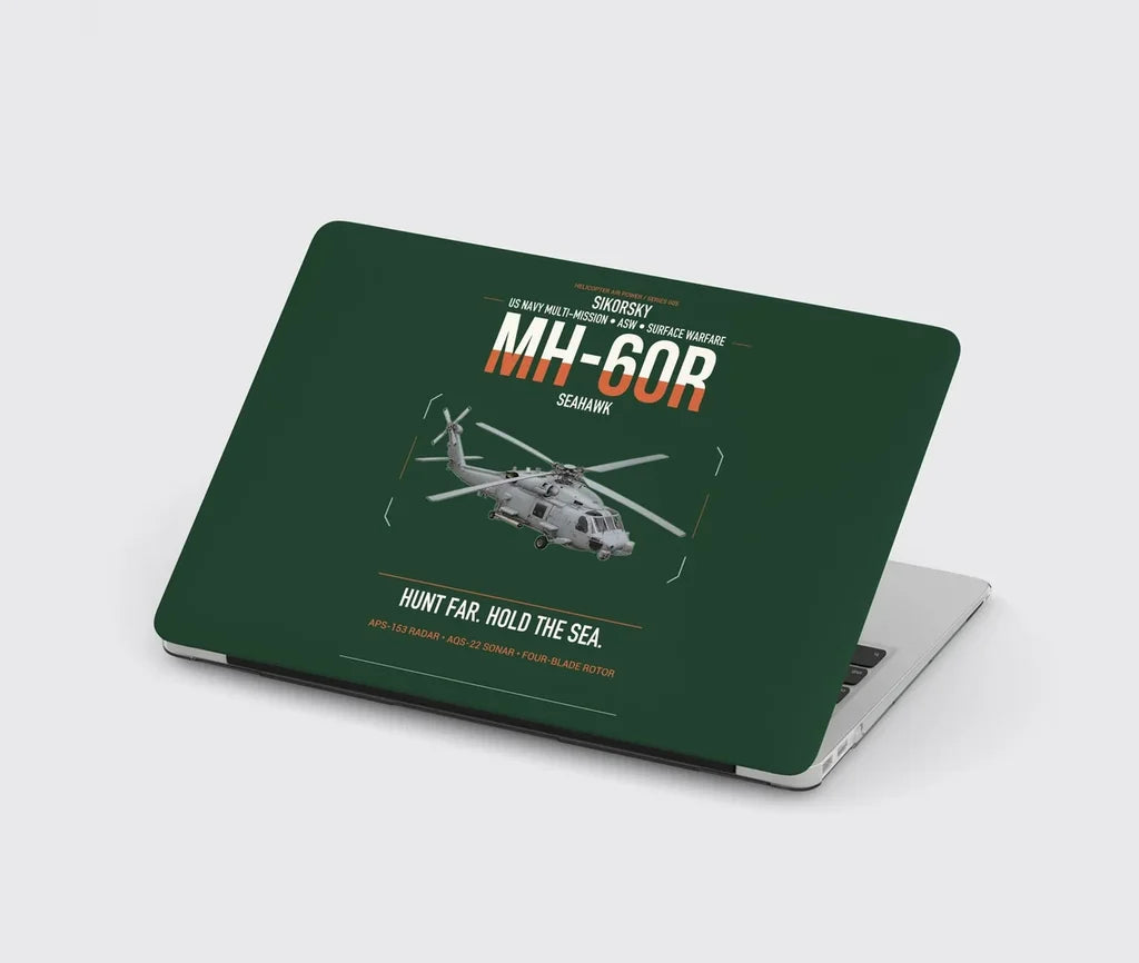 Sikorsky MH-60R Seahawk design on dark green MacBook case