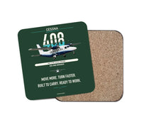 Thumbnail for Cessna 408 SkyCourier design on dark green 1 piece coaster