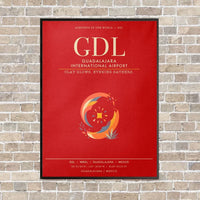 Thumbnail for Guadalajara International Airport GDL - Canvas Framed - Red