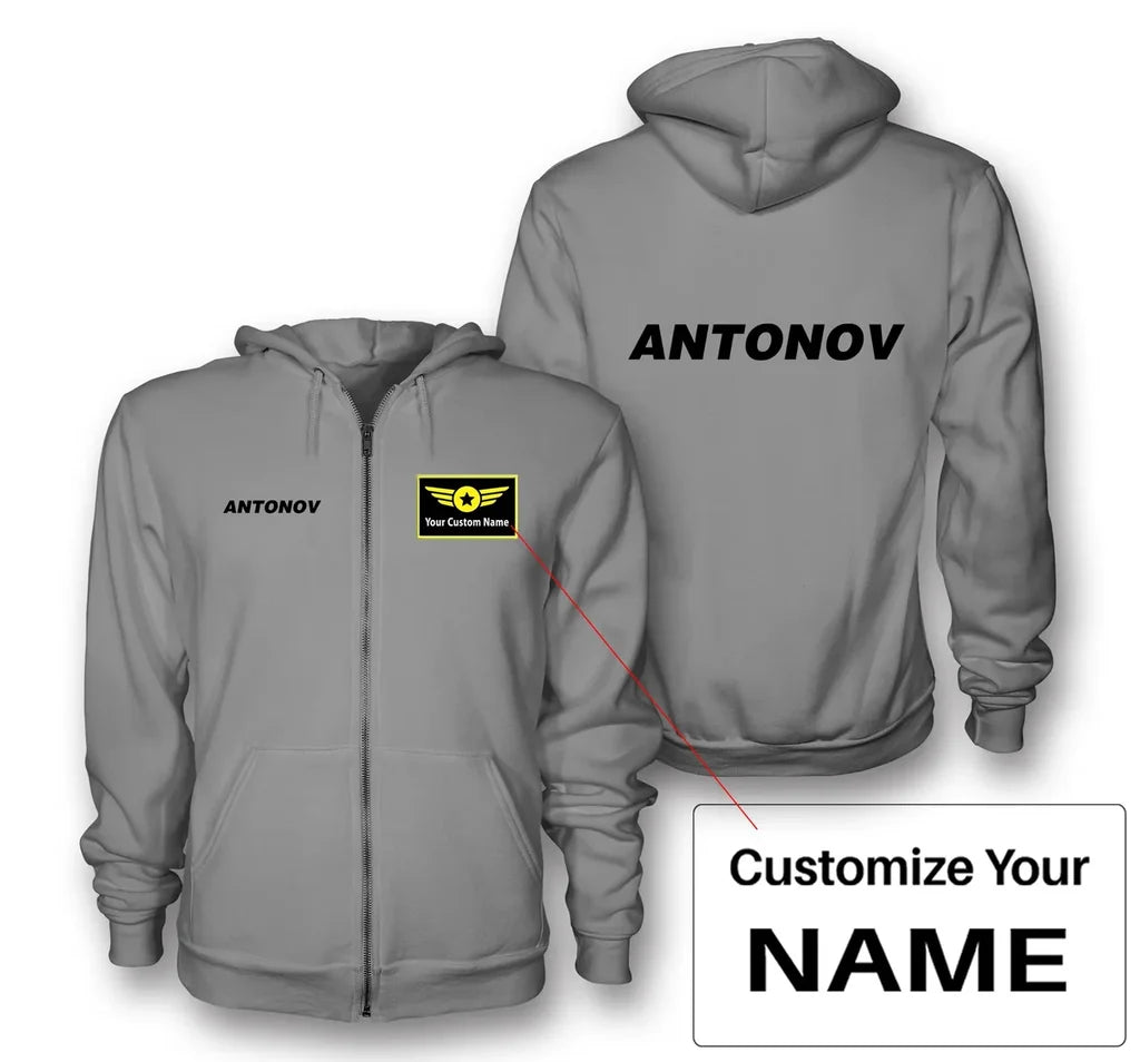 Antonov & Text Designed Zipped Hoodies - view 13
