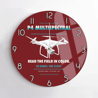 Thumbnail for DJI P4 Multispectral design on dark red no frame wall clock