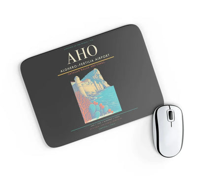 AlgheroFertilia Airport AHO Mouse-Pad Rectangle - Black