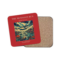 Thumbnail for The Monsoon Run - Designed Coasters design on red 1-piece