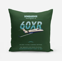 Thumbnail for Bombardier Learjet 60XR design on dark green pillow
