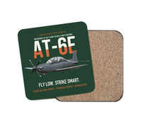 Thumbnail for AT-6E Wolverine Light Attack design on dark green 1 piece coaster