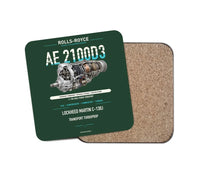 Thumbnail for AE 2100D3 design on dark green 1 piece coaster
