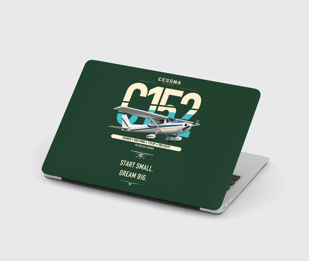 Cessna 152 design on dark green MacBook case