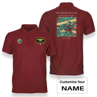 Thumbnail for VINTAGE G4008 - The Observer's Eye - Double-Side Polo T-Shirt design on red+name