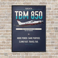 Thumbnail for Socata TBM 850 vertical canvas print - framed - navy blue background