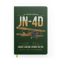 Thumbnail for Curtiss JN-4D Jenny design on dark green notebook