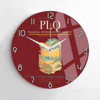 Thumbnail for Palanga International Airport (PLQ) design on dark red no frame wall clock