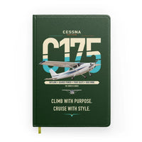 Thumbnail for Cessna 175 Skylark design on dark green notebook