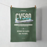 Thumbnail for Convair 580 design on dark green towel