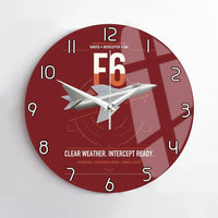 Thumbnail for Hawker Hunter F6 design on dark red no frame wall clock