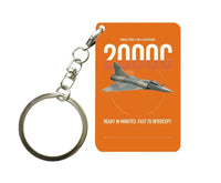 Thumbnail for Dassault Mirage 2000C RDI design on orange designed key chain, double-side print