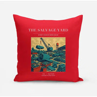 Thumbnail for VINTAGE G4509 - The Salvage Yard - Designed Pillows design on red
