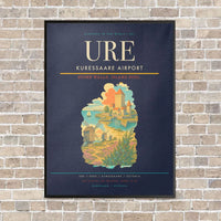 Thumbnail for Kuressaare Airport URE vertical canvas print - framed - navy blue background