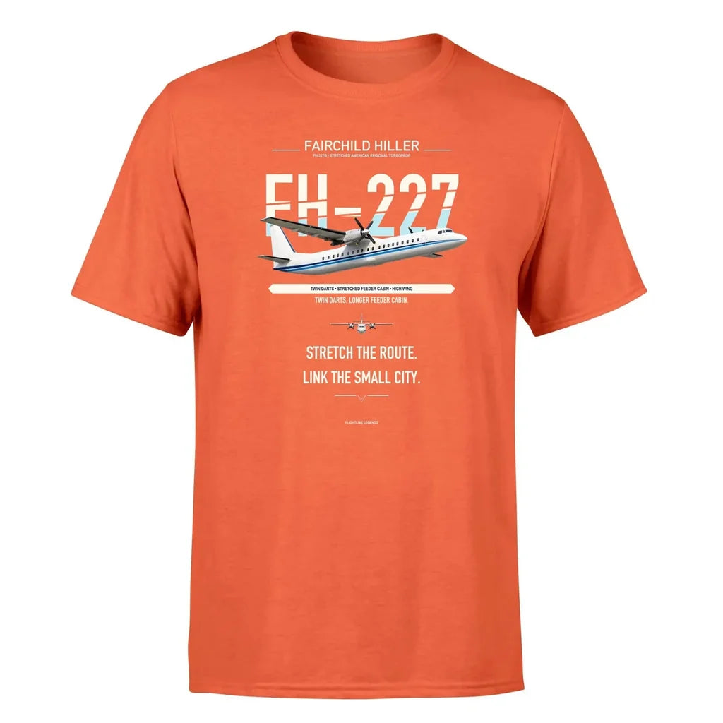 Fairchild Hiller FH-227B design on orange single side