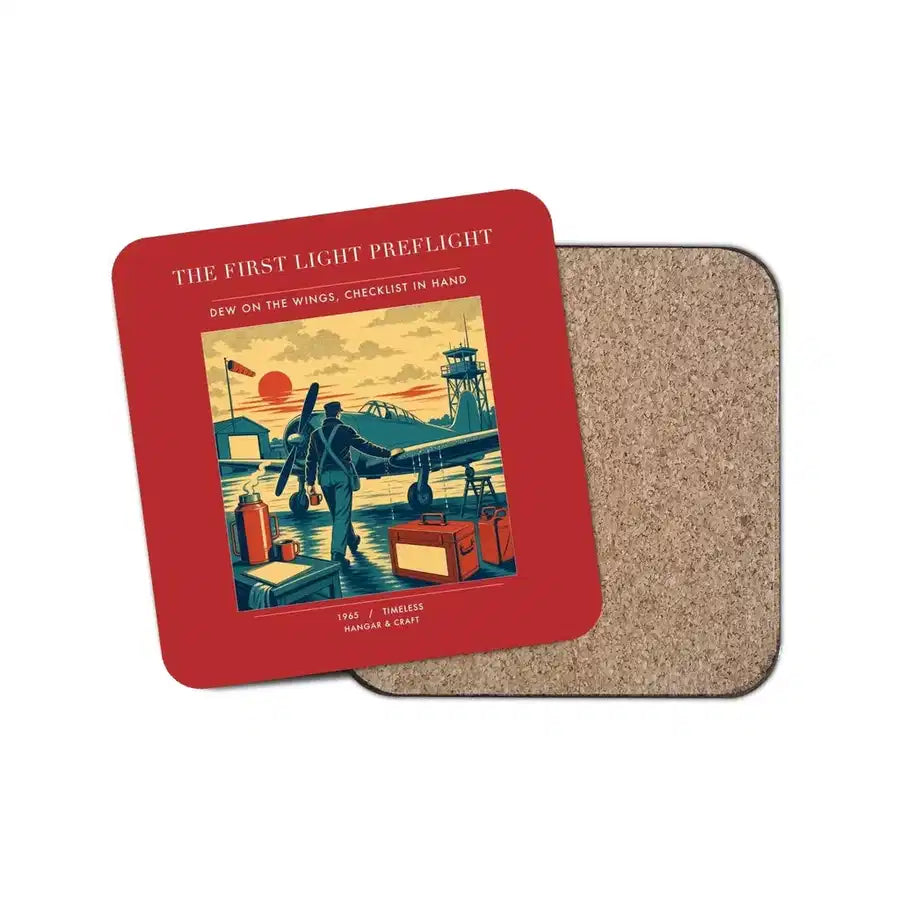 The First Light Preflight - Designed Coasters design on red 1-piece