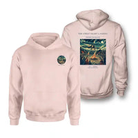 Thumbnail for VINTAGE G4327 - The First Night Landing - Double-Side Hoodie design on pink double side