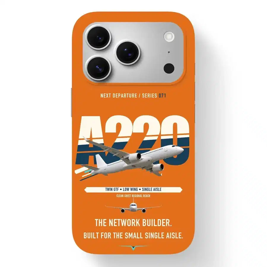 Airbus A220-300 Case design on orange iphone case