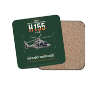 Thumbnail for Airbus H155 EC155 B1 design on dark green 1 piece coaster