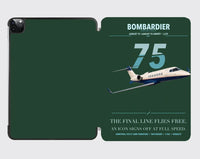 Thumbnail for Bombardier Learjet 75 Liberty design on dark green ipad tablet case