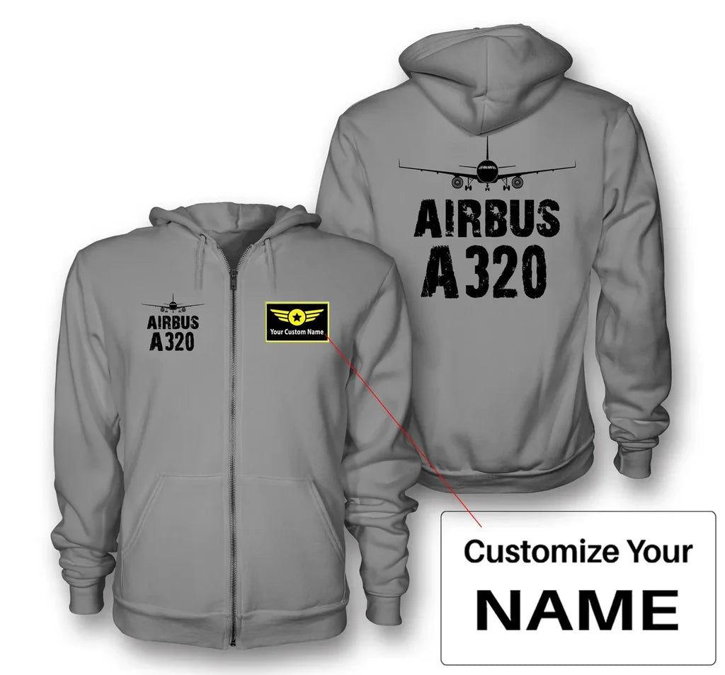 Airbus A320 & Plane Designed Zipped Hoodies - view 13
