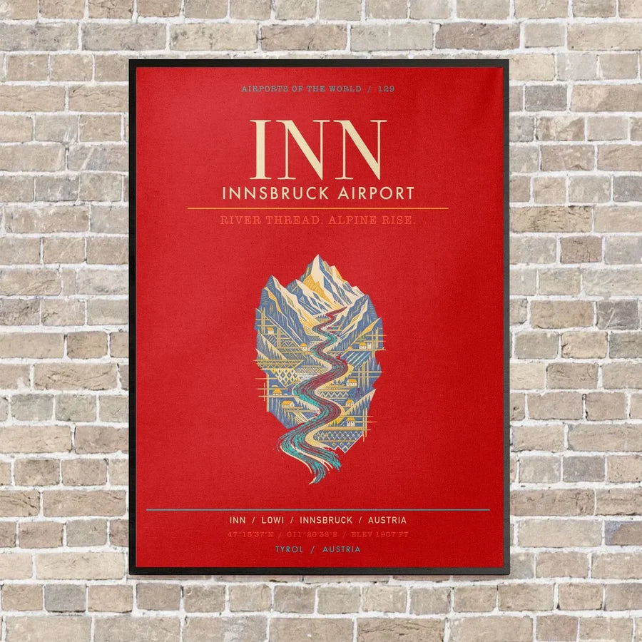Innsbruck Airport INN - Canvas Framed - Red