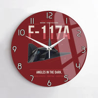 Thumbnail for F-117A Nighthawk design on dark red no frame wall clock