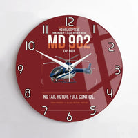 Thumbnail for MD Helicopters MD 902 Explorer design on dark red no frame wall clock