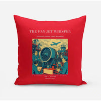 Thumbnail for VINTAGE G4464 - The Fan Jet Whisper - Designed Pillows design on red