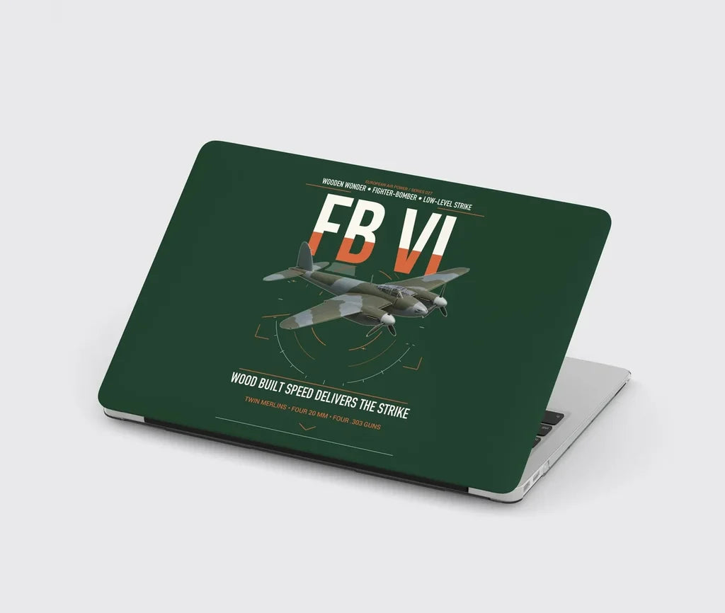 de Havilland Mosquito FB VI design on dark green MacBook case